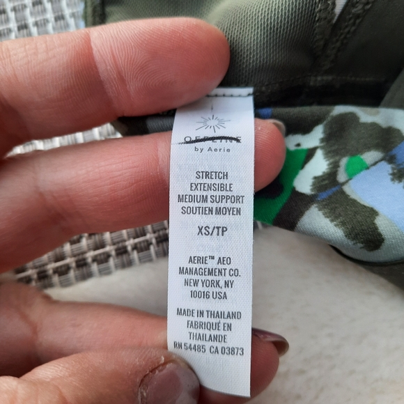 Aerie Offline American Eagle Camo Leopard Print Padded Sports Bra Cross Back XS - Picture 8 of 10